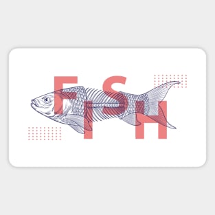 Fish bone illustration Magnet